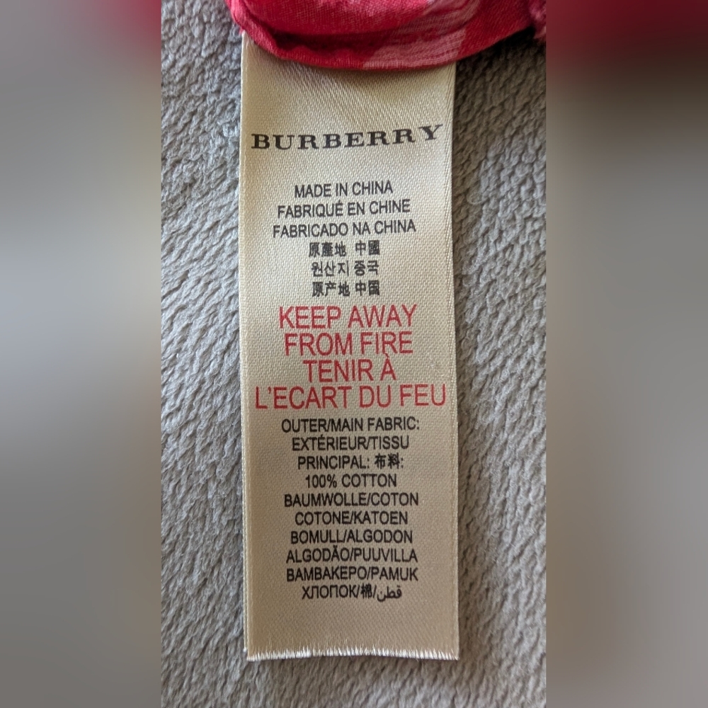Burberry Red Check Bathing Suit Cover Up (Size Small) - Picture 2 of 3